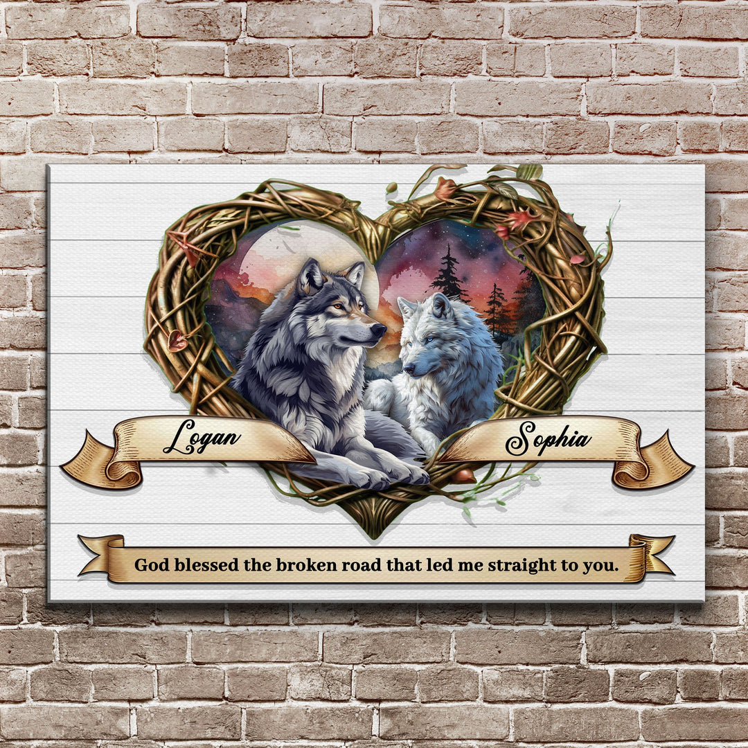 Couple Wolves Sign III