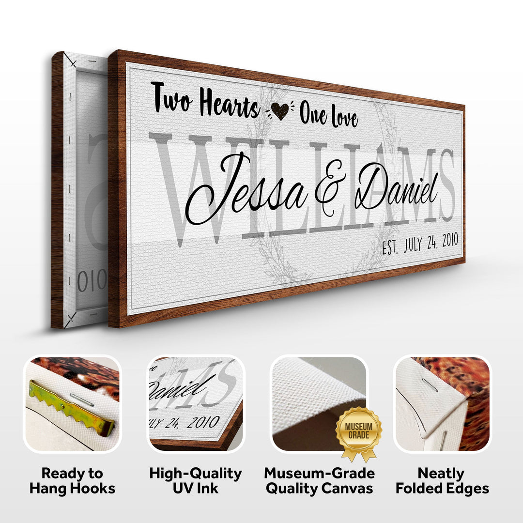 Two Hearts One Love Couple Sign