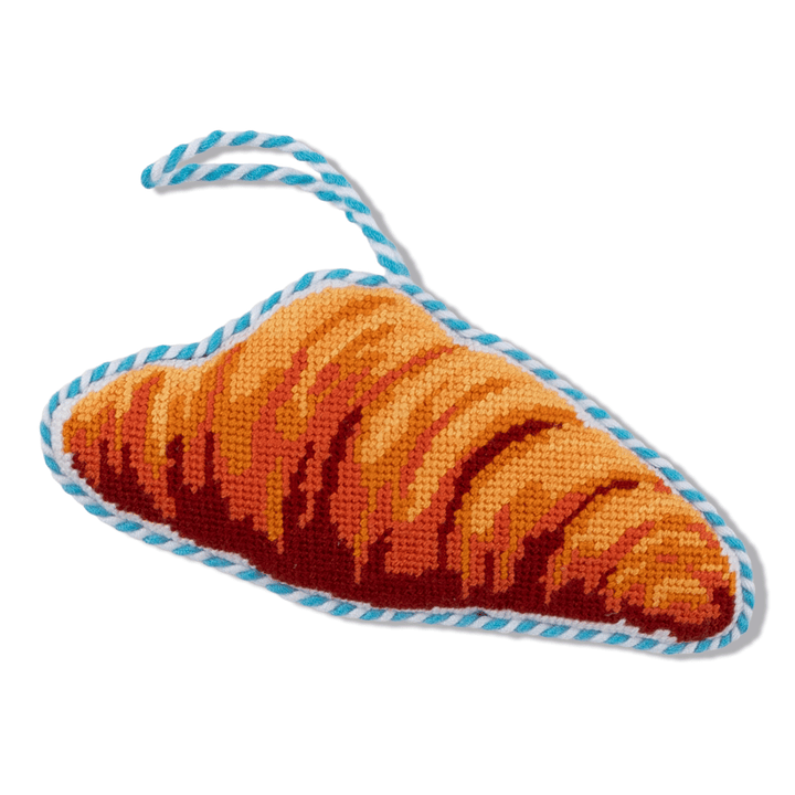 Needlepoint Icon Ornament - Croissant