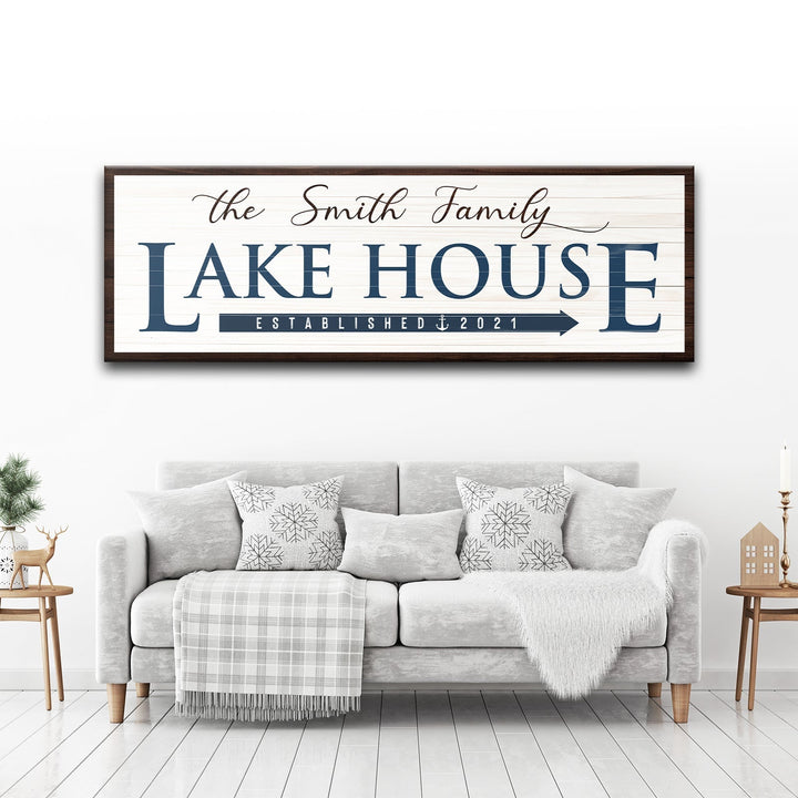 Family Lake House Arrow Sign III