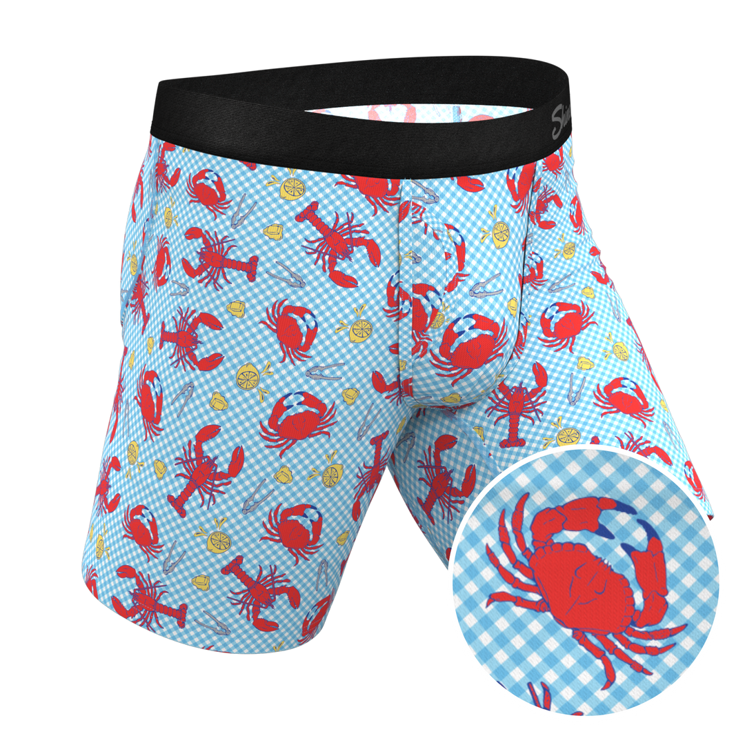 The Cajun Cookout | Summer Crabs Long Leg Ball Hammock® Pouch Underwear With Fly