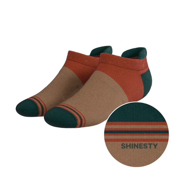 The Car Camper | Earth Tone Color Block Heel Hammock™ Ankle Socks
