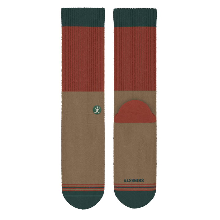 The Car Camper | Earth Tone Color Block Heel Hammock™ Crew Socks