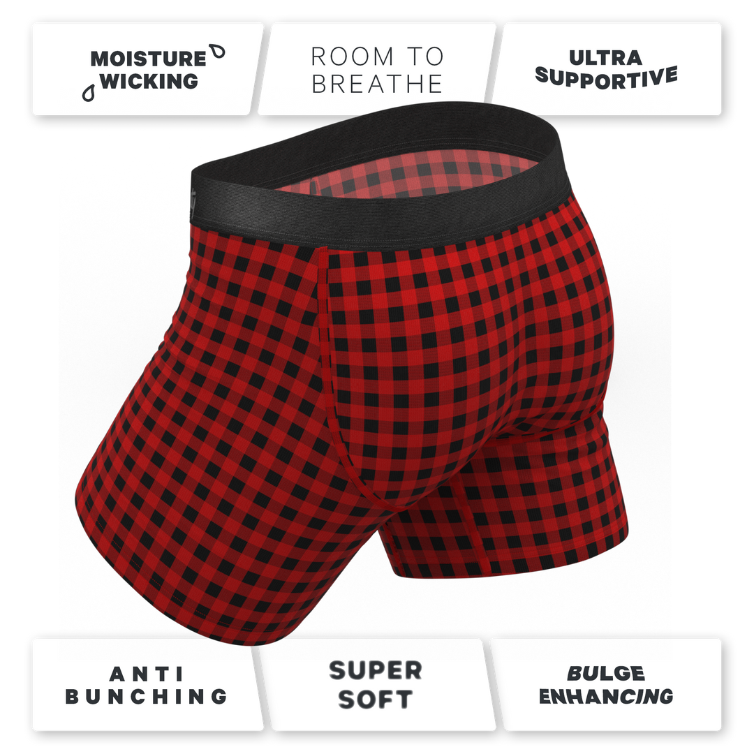 The Cardinal | Micro Buffalo Check Ball Hammock® Pouch Underwear