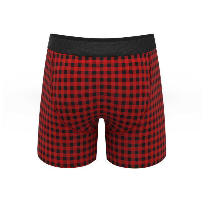 The Cardinal | Micro Buffalo Check Ball Hammock® Pouch Underwear