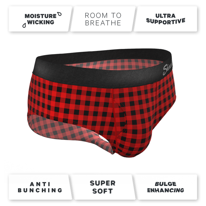 The Cardinal | Micro Buffalo Check Ball Hammock® Pouch Underwear Briefs