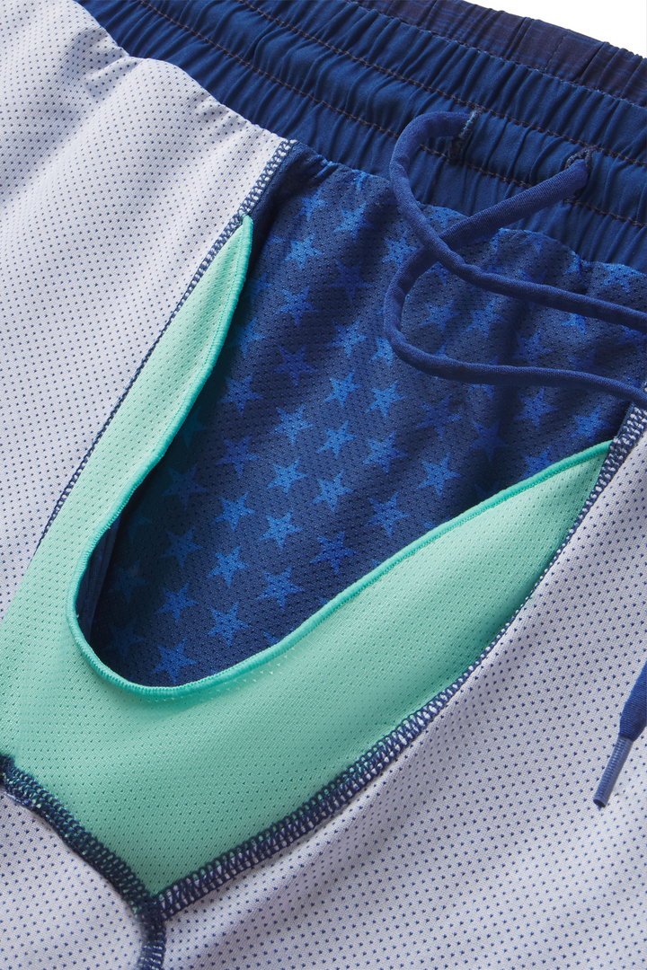 The Cardio King | Navy Space Dye Ball Hammock® 5 Inch Athletic Shorts