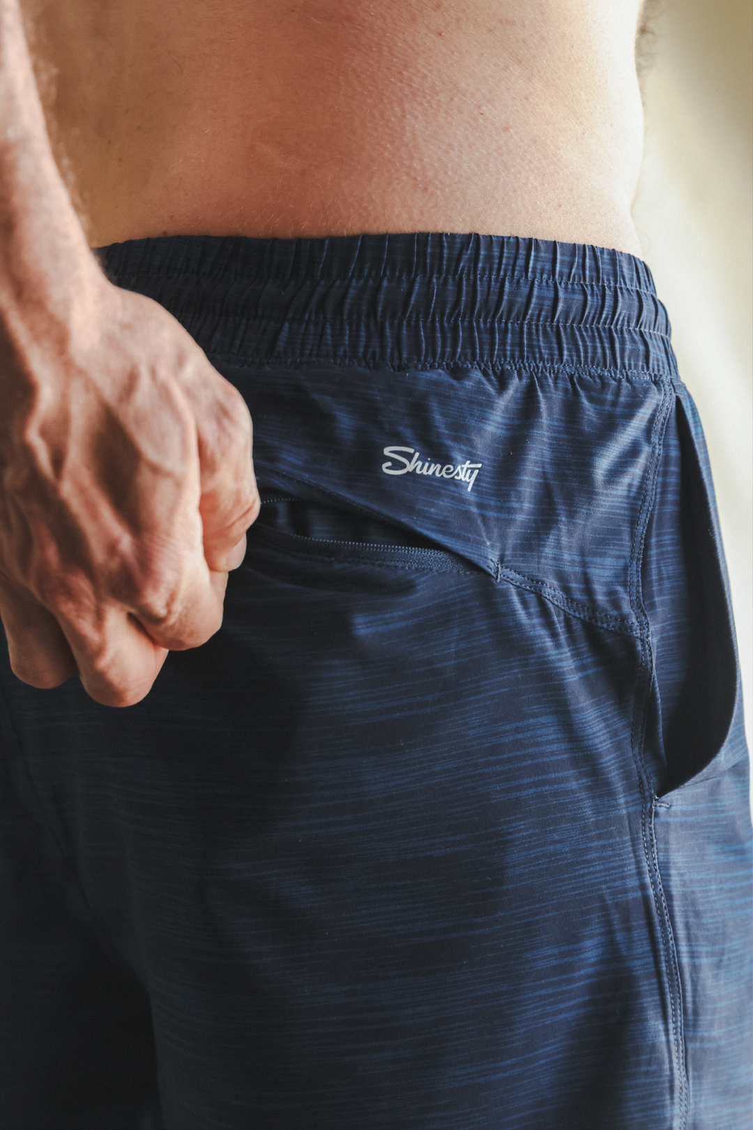 The Cardio King | Navy Space Dye Ball Hammock® 5 Inch Athletic Shorts