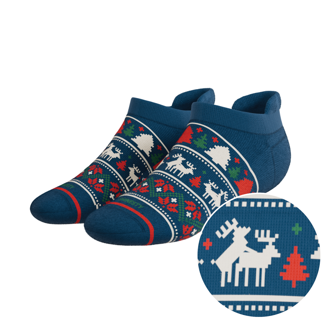 The Caribou Lous | Christmas Deer Heel Hammock™ Ankle Socks