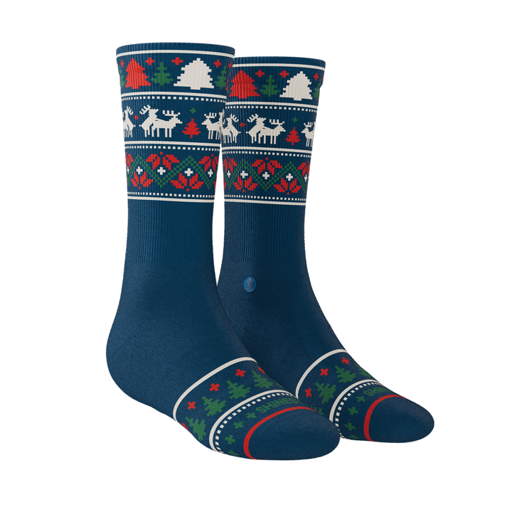 The Caribou Lous | Christmas Deer Heel Hammock™ Crew Socks