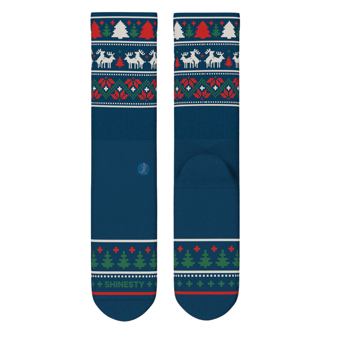 The Caribou Lous | Christmas Deer Heel Hammock™ Crew Socks