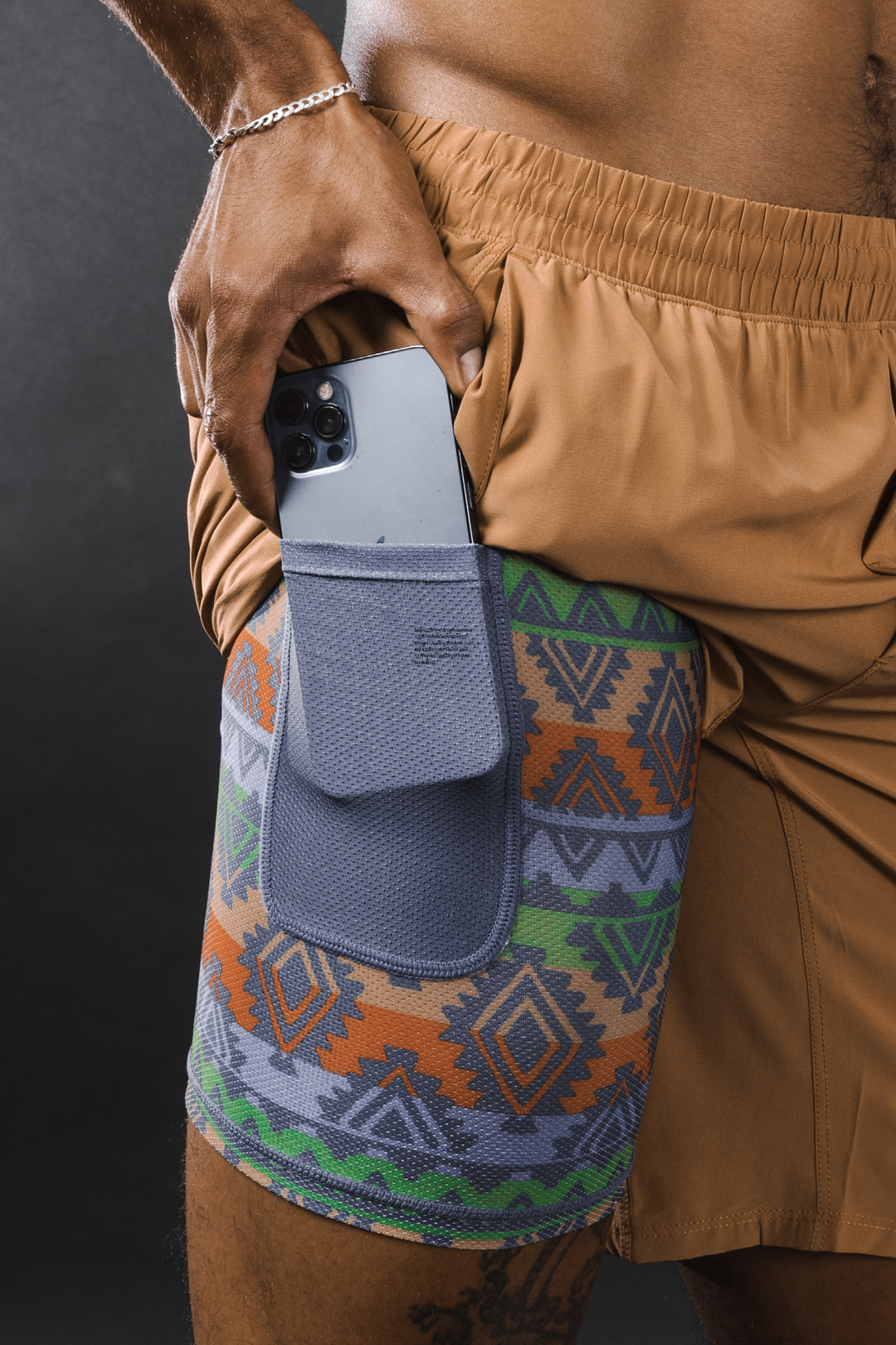 The Casual Thigh Day | Khaki Aztec Ball Hammock® 9 Inch Athletic Shorts