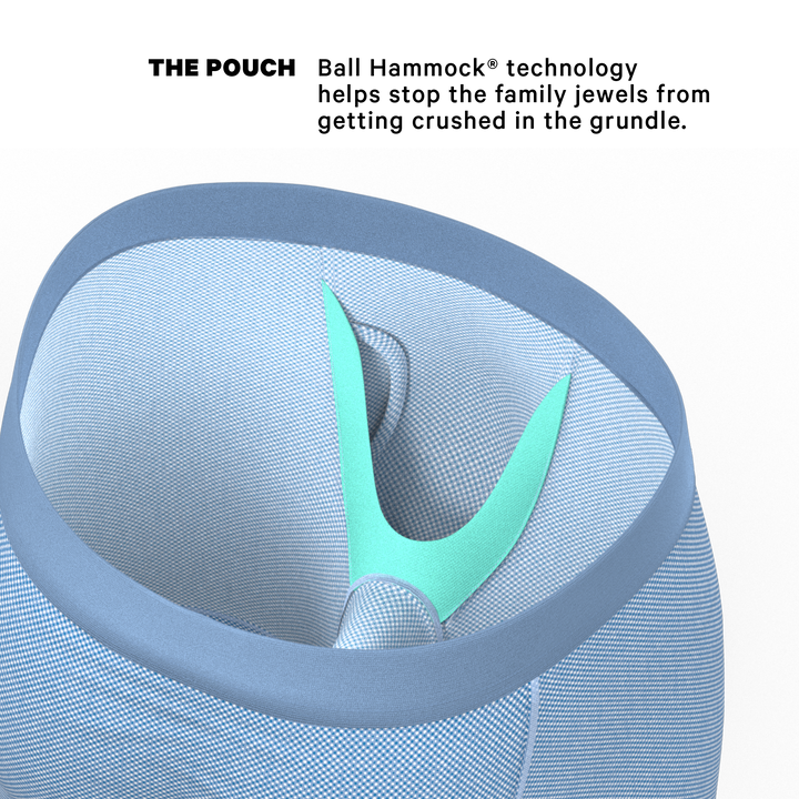 The Chambray All Day | Blue Chambray Long Leg Ball Hammock® Pouch Underwear With Fly