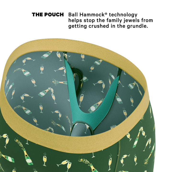 The Champagne Showers | New Years Long Leg Ball Hammock® Pouch Underwear With Fly