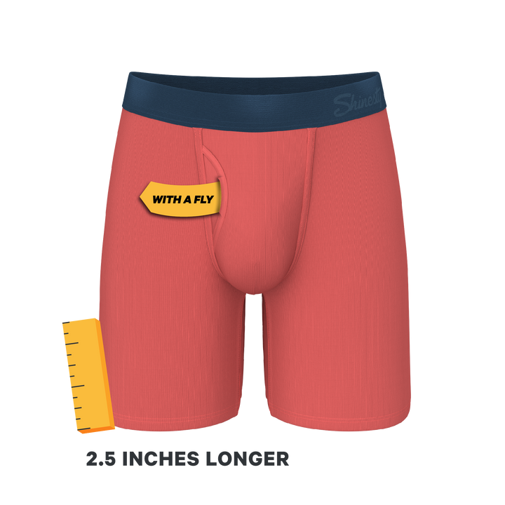 The Cherry Tomato | Coral Red Long Leg Ball Hammock® Pouch Underwear With Fly