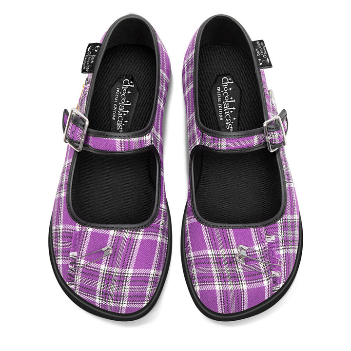 Purple Tartan Women's Mary Jane Flats