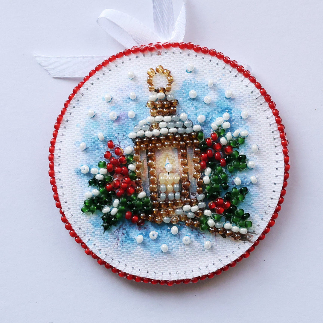 Christmas Singing Bead Embroidery Decoration Kit by Abris Art ABT-065
