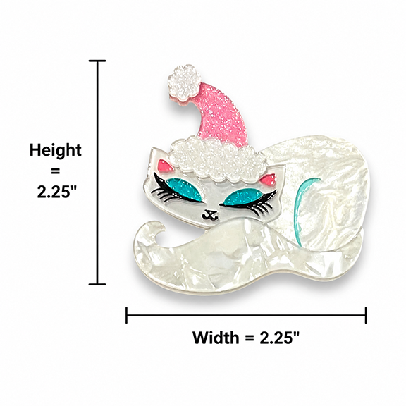 Christmas Cat Nap Brooch by Miss Fluff x Lipstick & Chrome — Cozy Holiday Kitty Pin