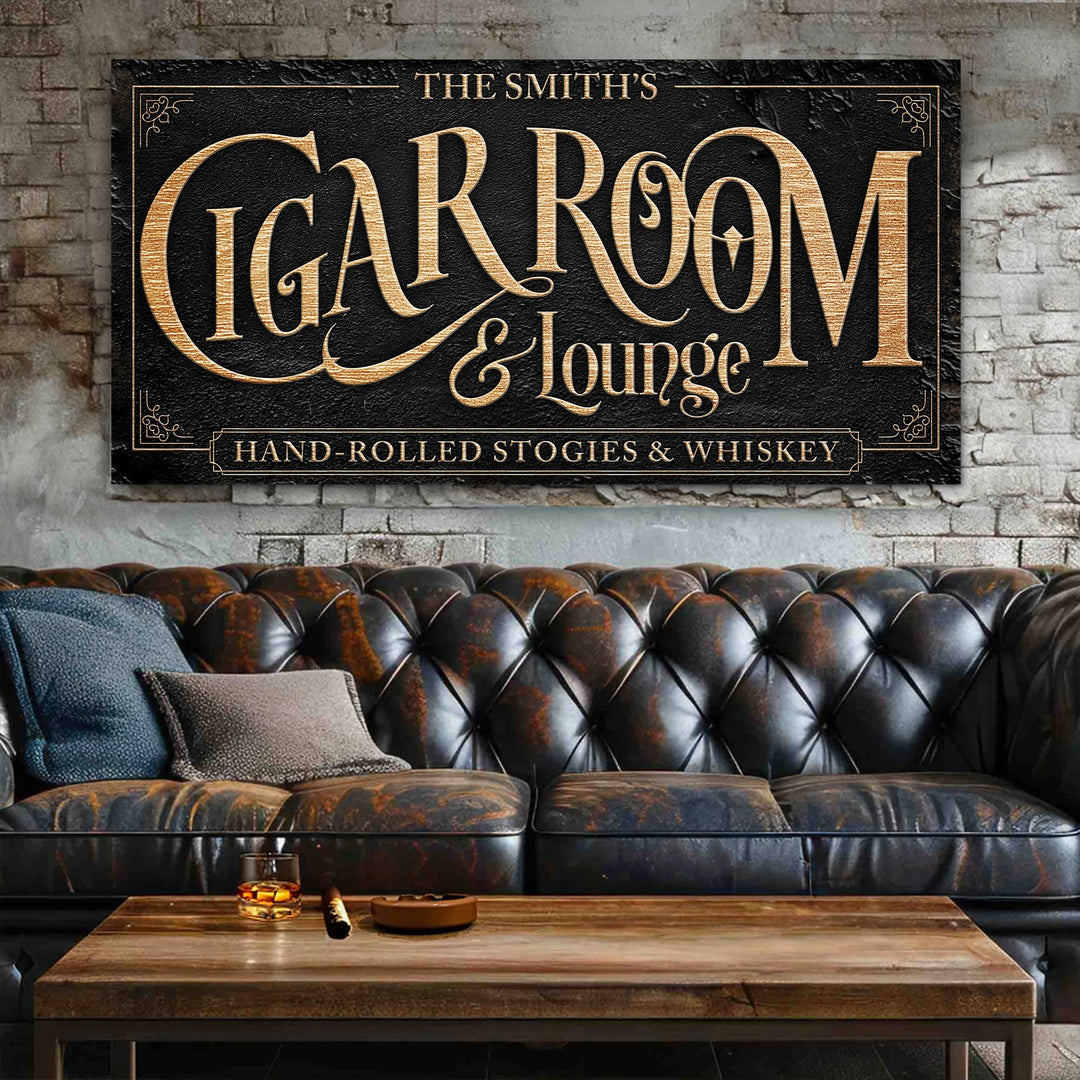 Personalized Cigar Room and Lounge Sign