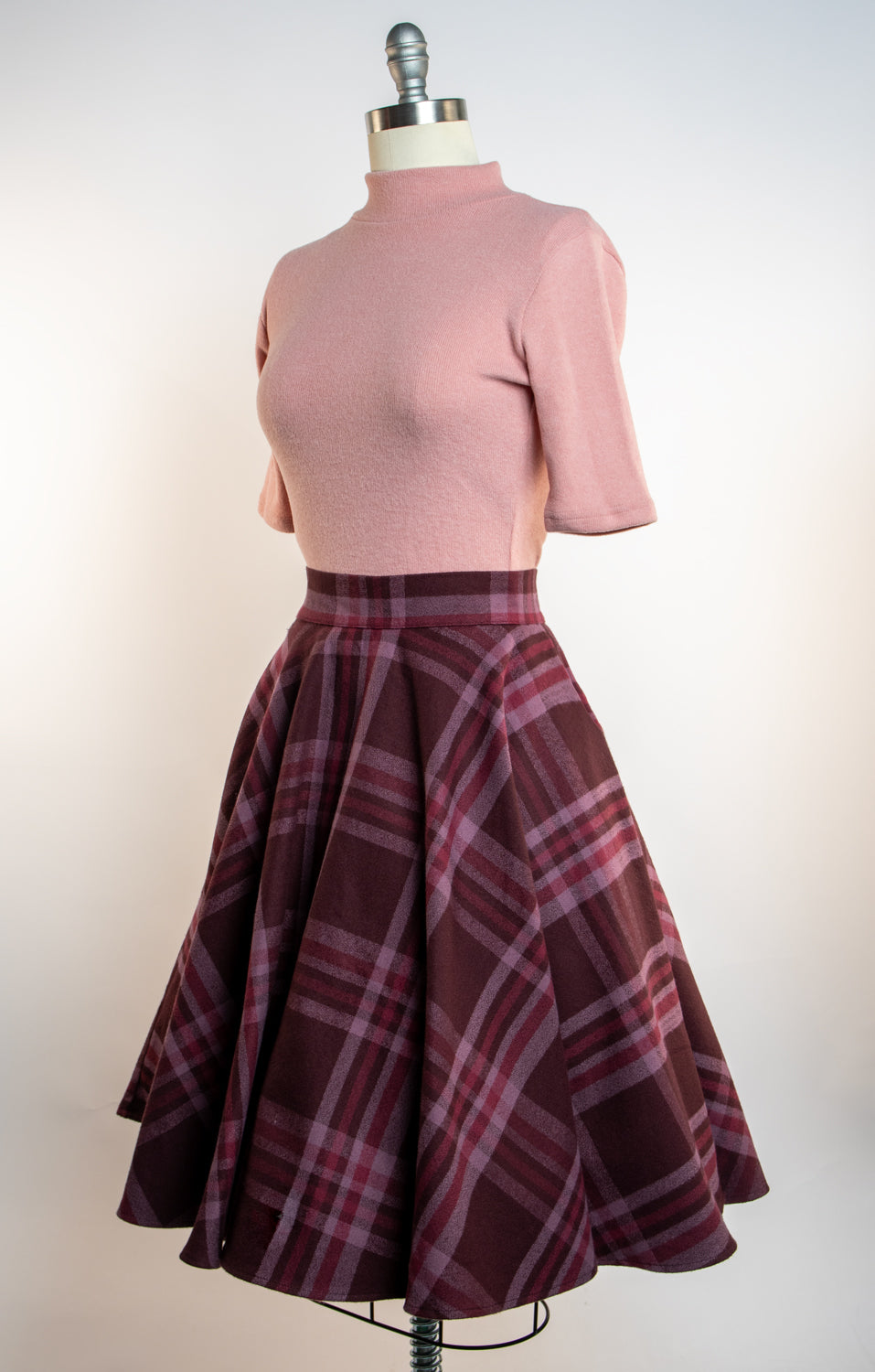 Haute Circle Skirt - Flannel, Cranberry Plaid