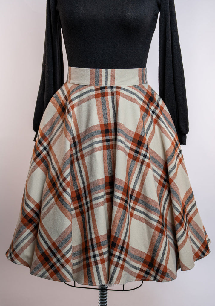 Haute Circle Skirt - Flannel, Pumpkin Spice Plaid