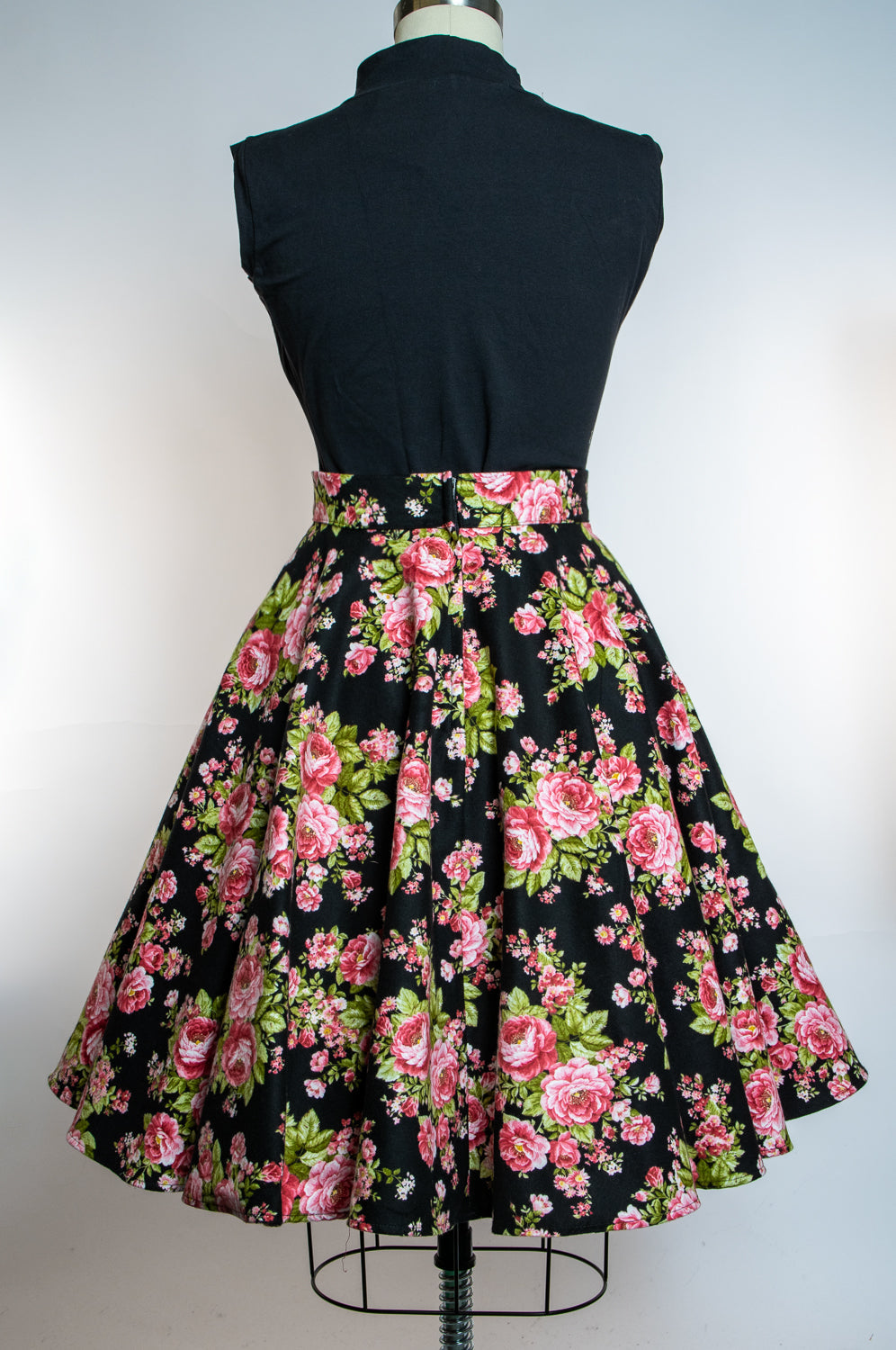 Circle Skirt- Beautiful Roses on Flannel