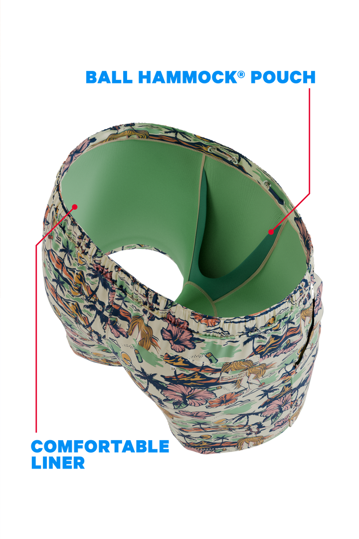 The Come Monday | Shinesty x Margaritaville® Ball Hammock® Pouch 8" Swim Trunks