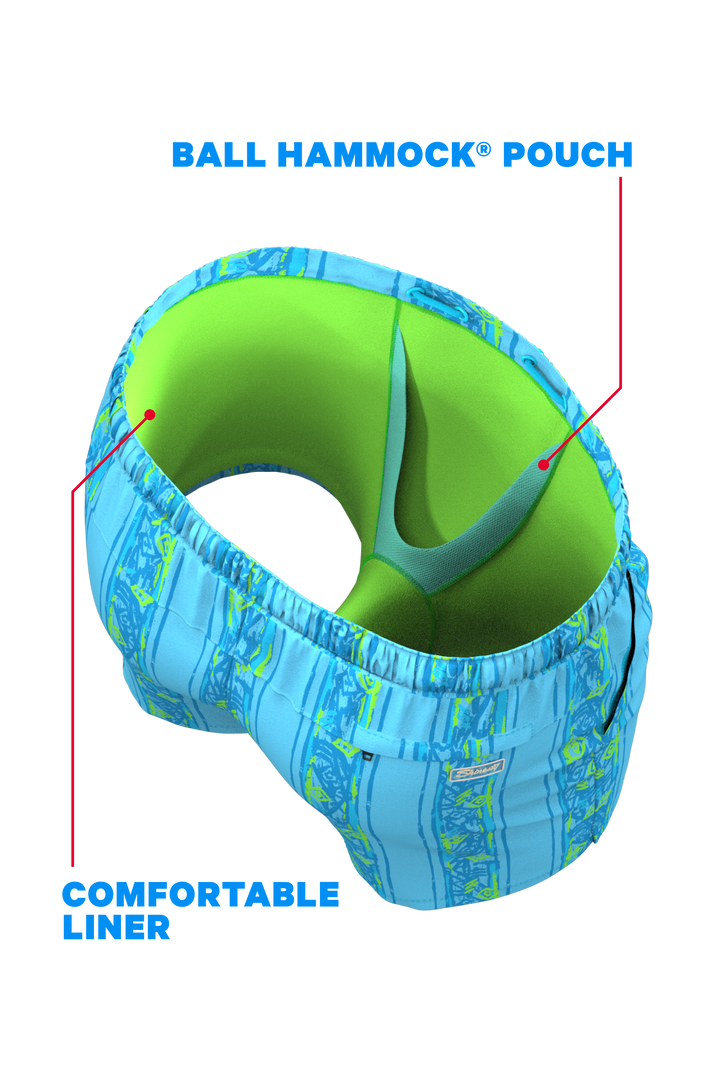 The Conch Shell | Light Blue Retro Ball Hammock® Pouch 5" Swim Trunks