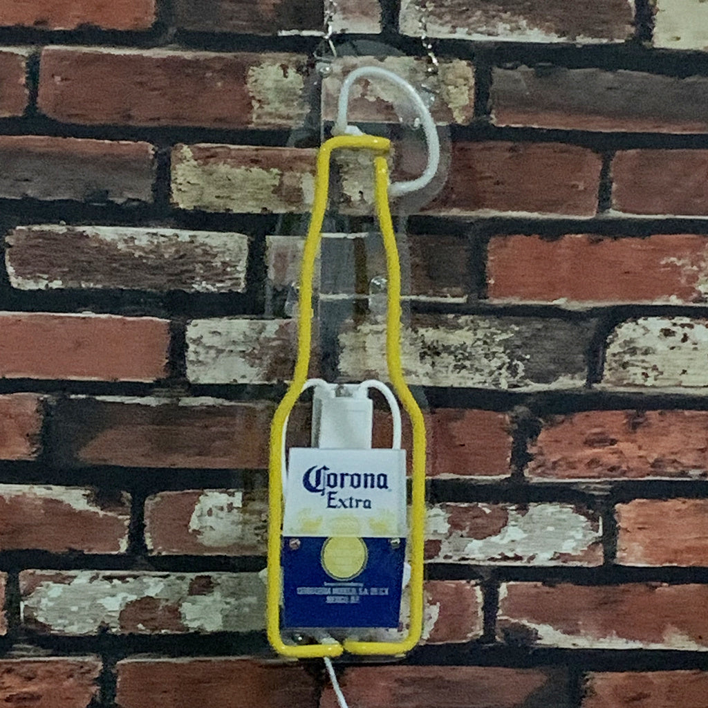 Corona Extra Bottle with Lime Neon Signs