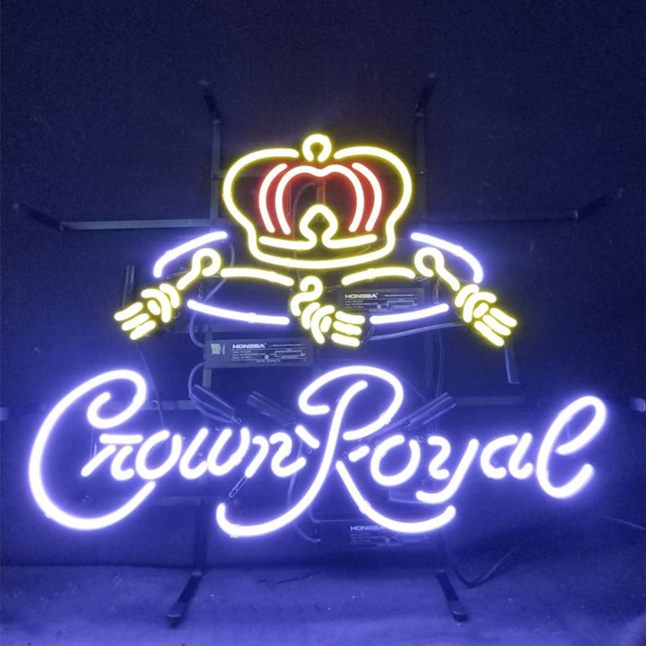 Purple Crown Royal Whiskey Neon Light Sign