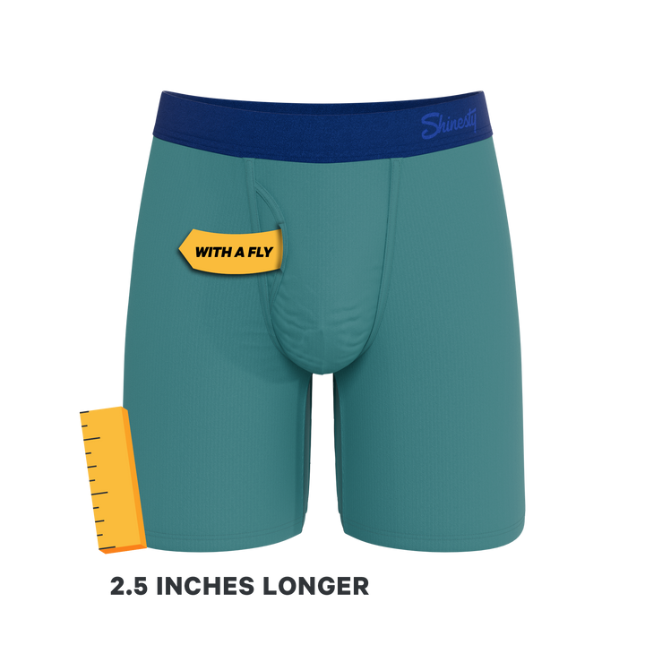 The Curacao | Teal Long Leg Ball Hammock® Pouch Underwear With Fly