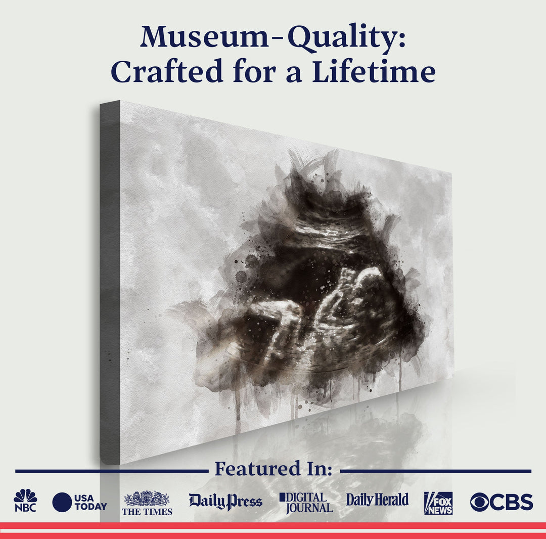 Custom Baby Ultrasound Watercolor Portrait