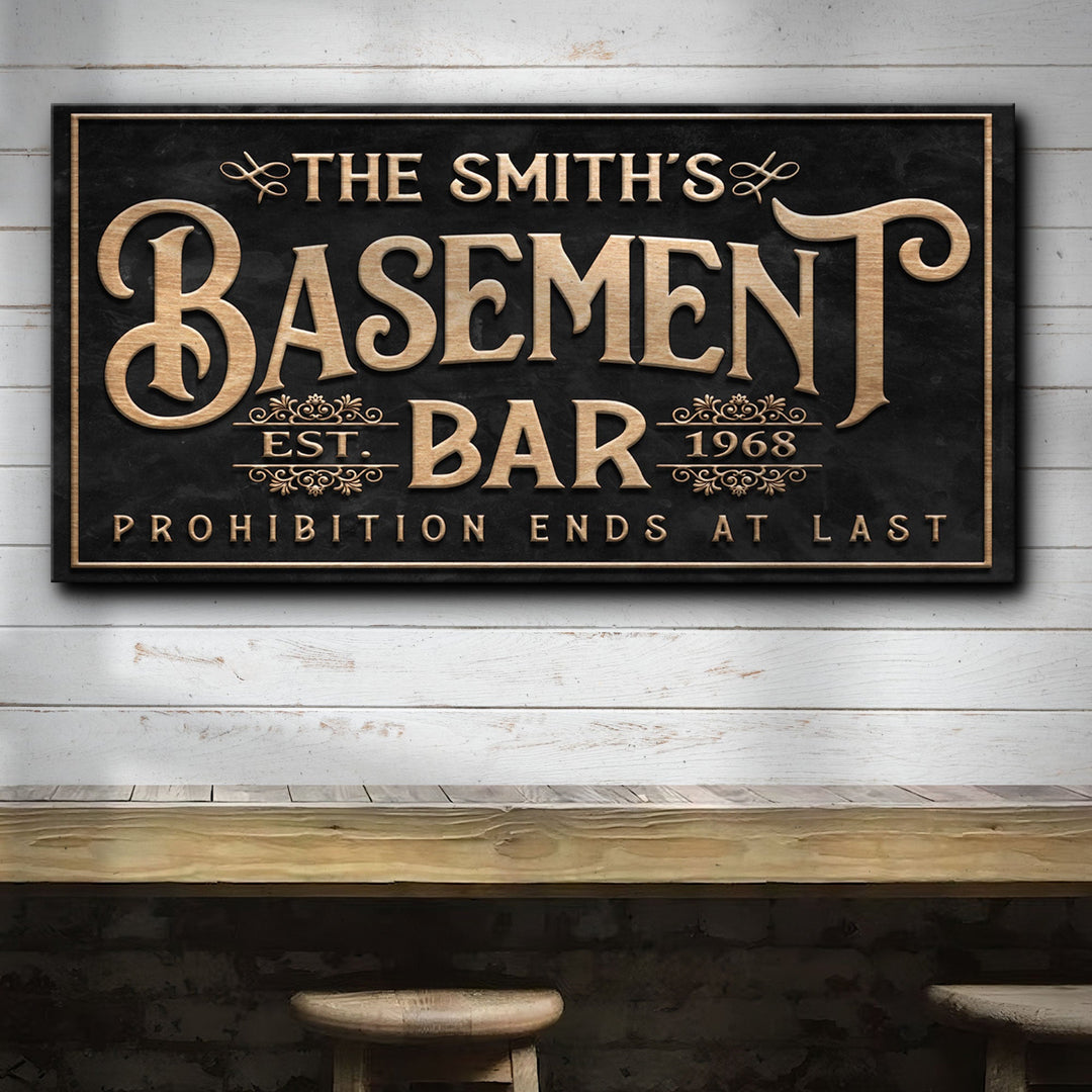 Custom Basement Bar Sign
