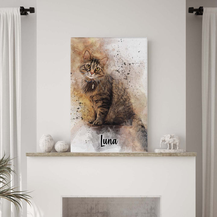 Custom Cat Watercolor Portrait