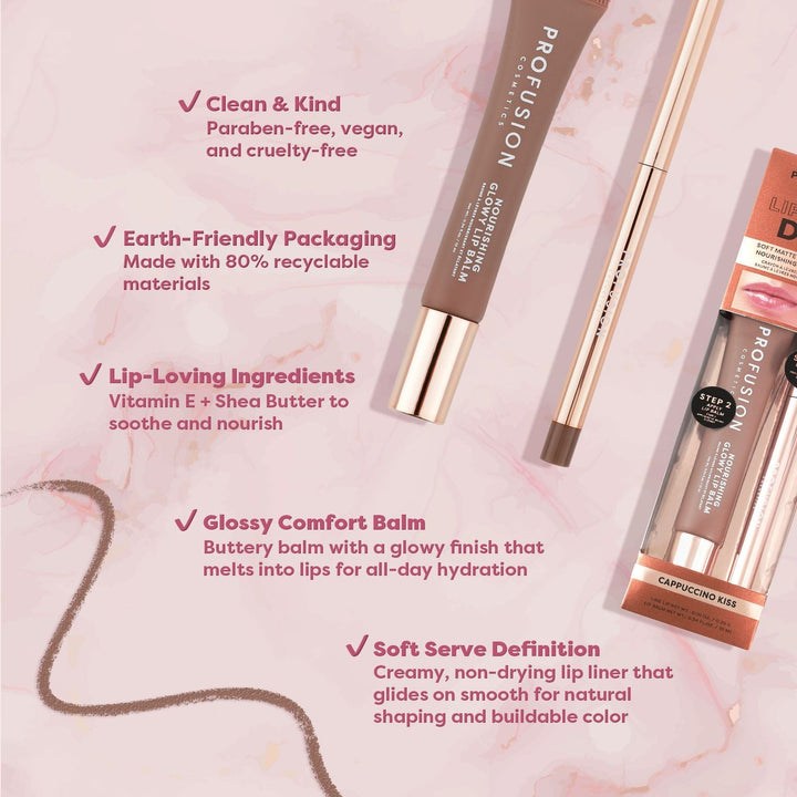 Lip Treat Duo Soft Matte Creamy Lip Liner & Nourishing Glowy Lip Balm