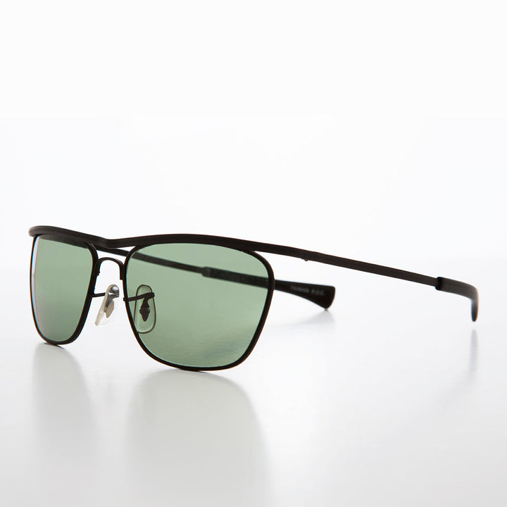 Gold 80s Biker Sunglass Glass Lens - Darian