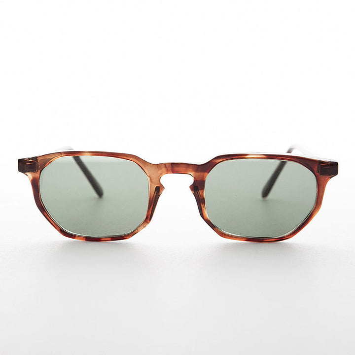 Small Polygon Horn Rim Keyhole Bridge Vintage Sunglass - Davis