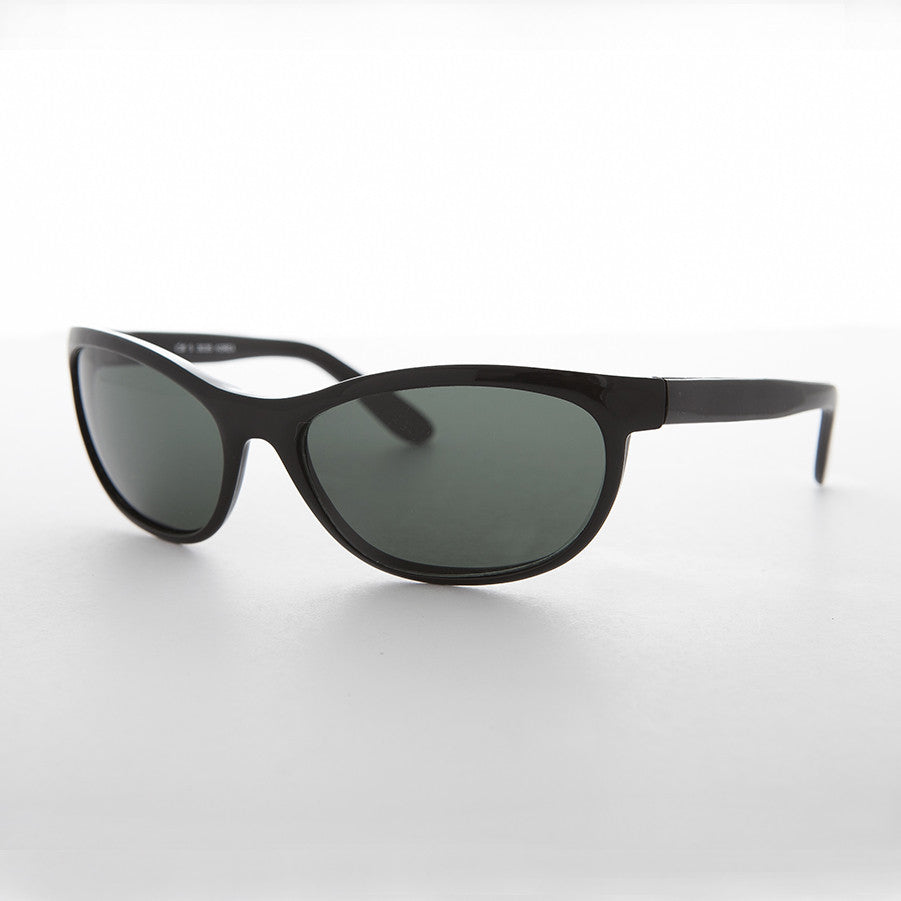 Wrap Sport Vintage Large Sunglasses with Glass Lens - Dimaggio
