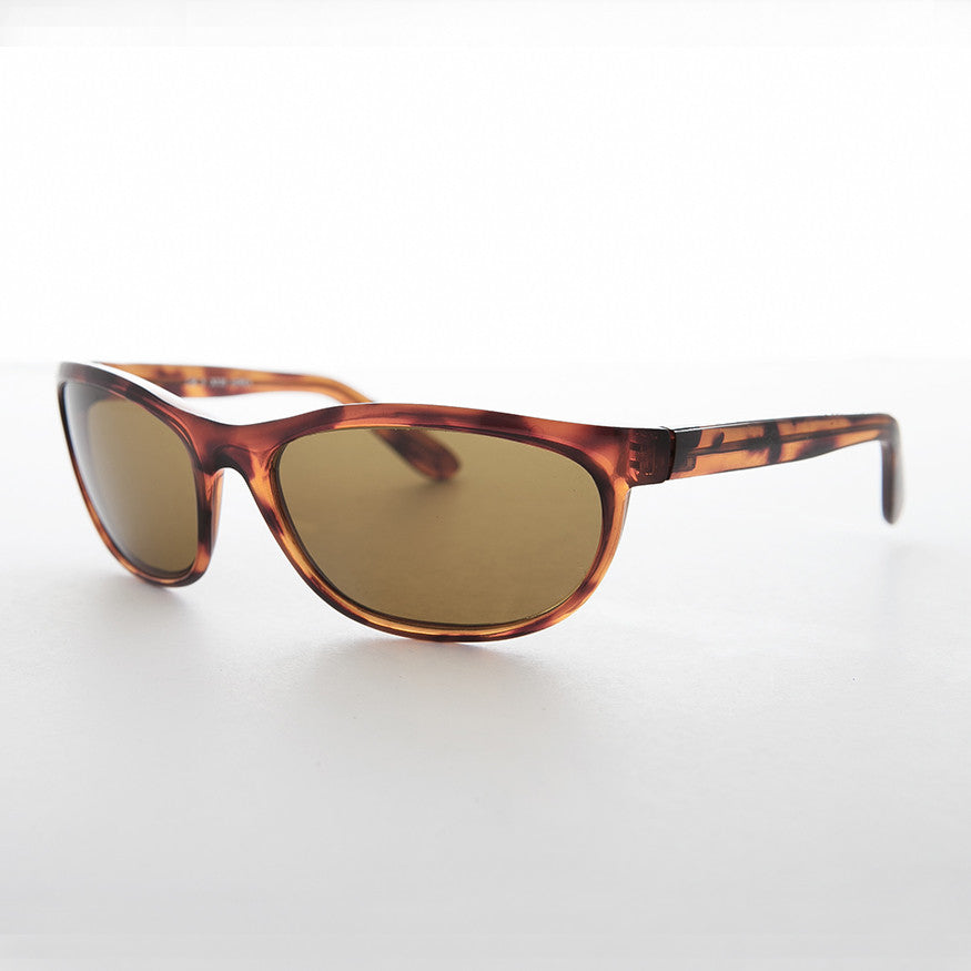 Wrap Sport Vintage Large Sunglasses with Glass Lens - Dimaggio