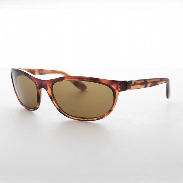 Wrap Sport Vintage Large Sunglasses with Glass Lens - Dimaggio