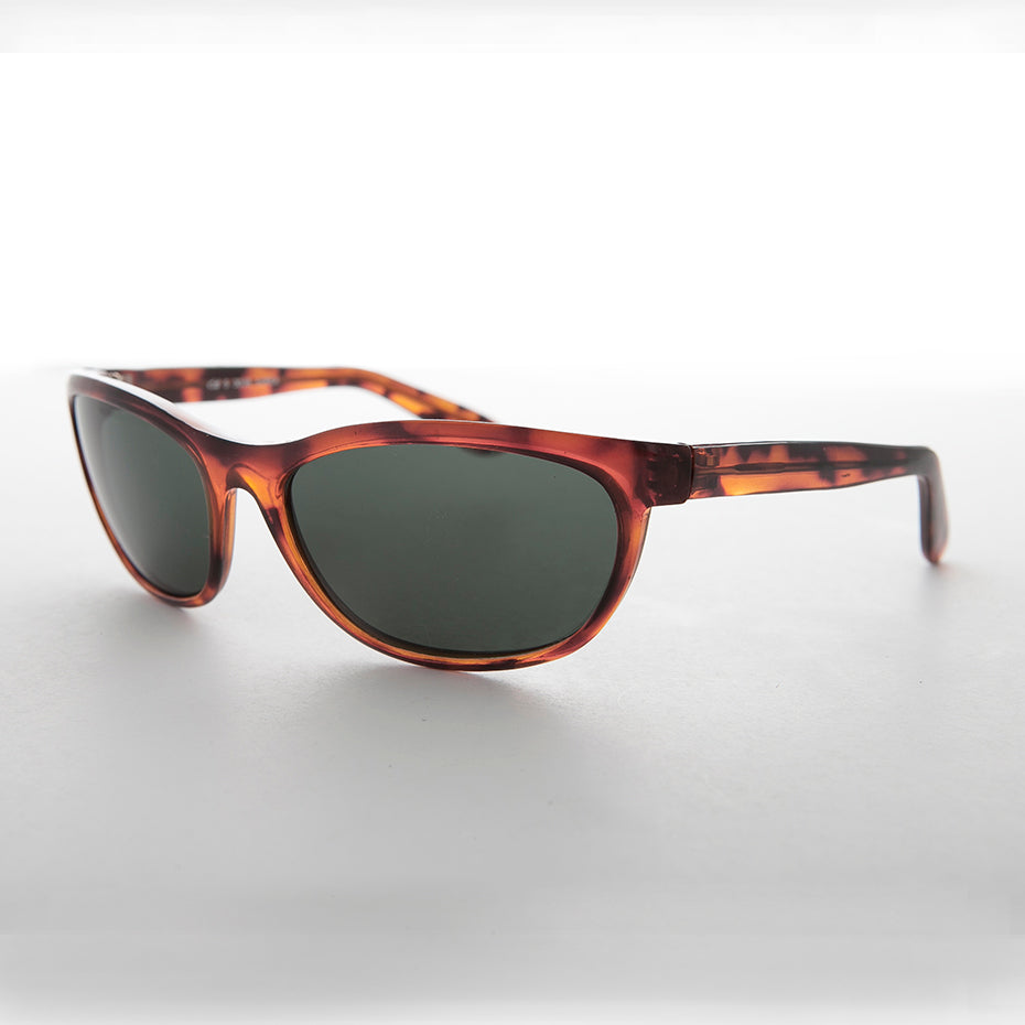 Wrap Sport Vintage Large Sunglasses with Glass Lens - Dimaggio