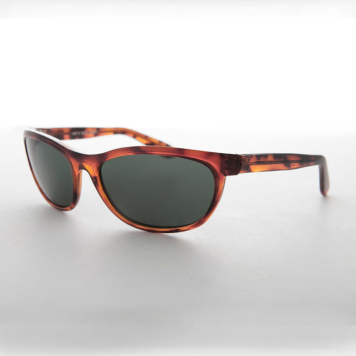 Wrap Sport Vintage Large Sunglasses with Glass Lens - Dimaggio
