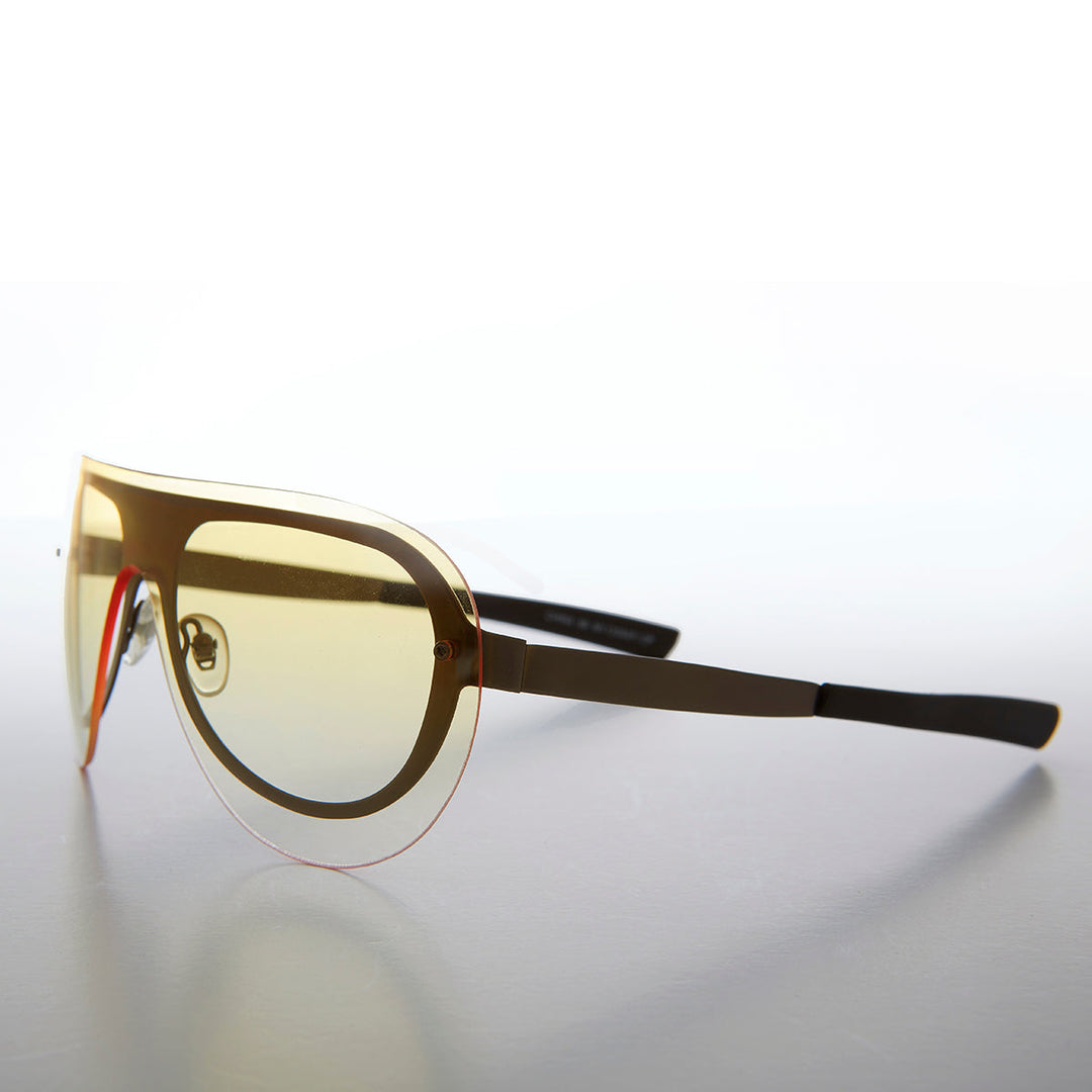 Rimless Aviator with Color Lenses- Devo