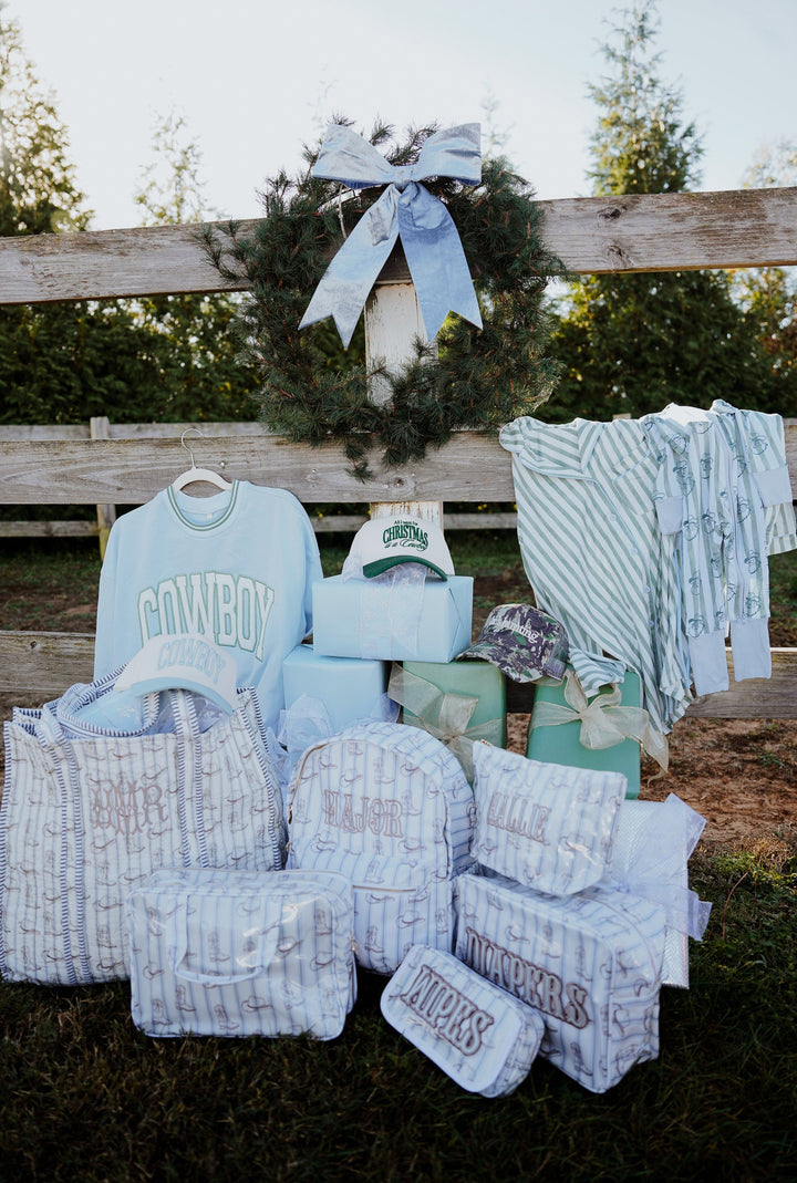 Western Blues Quilted Tote Bag