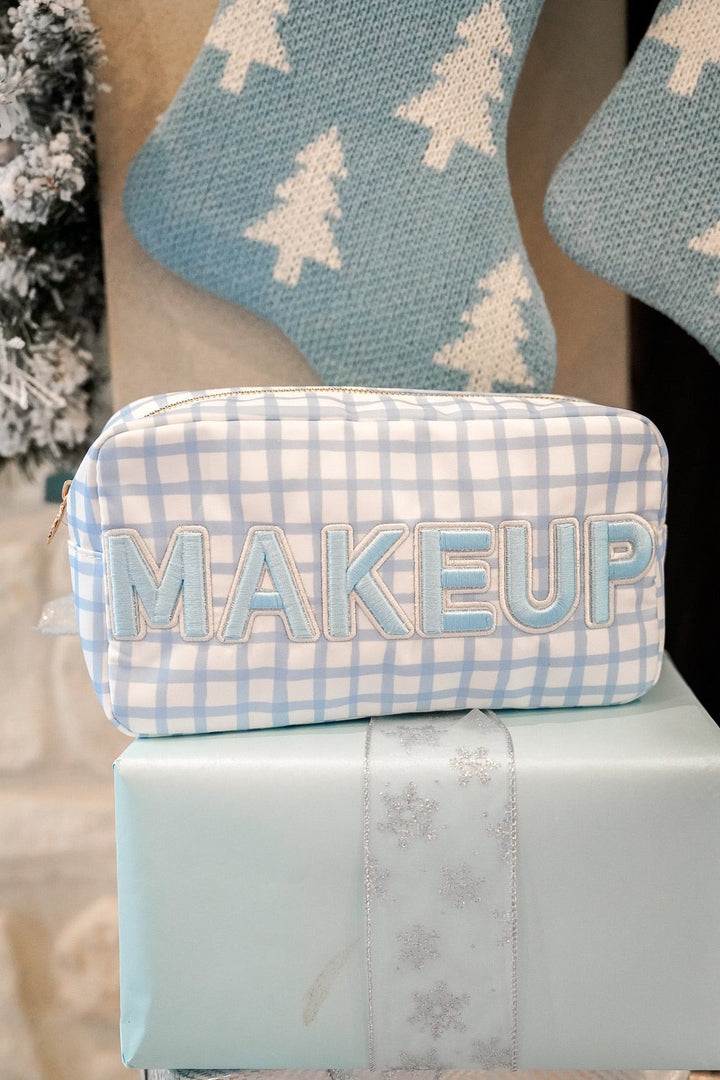 Makeup - Blue Trellis Nylon Large Bag