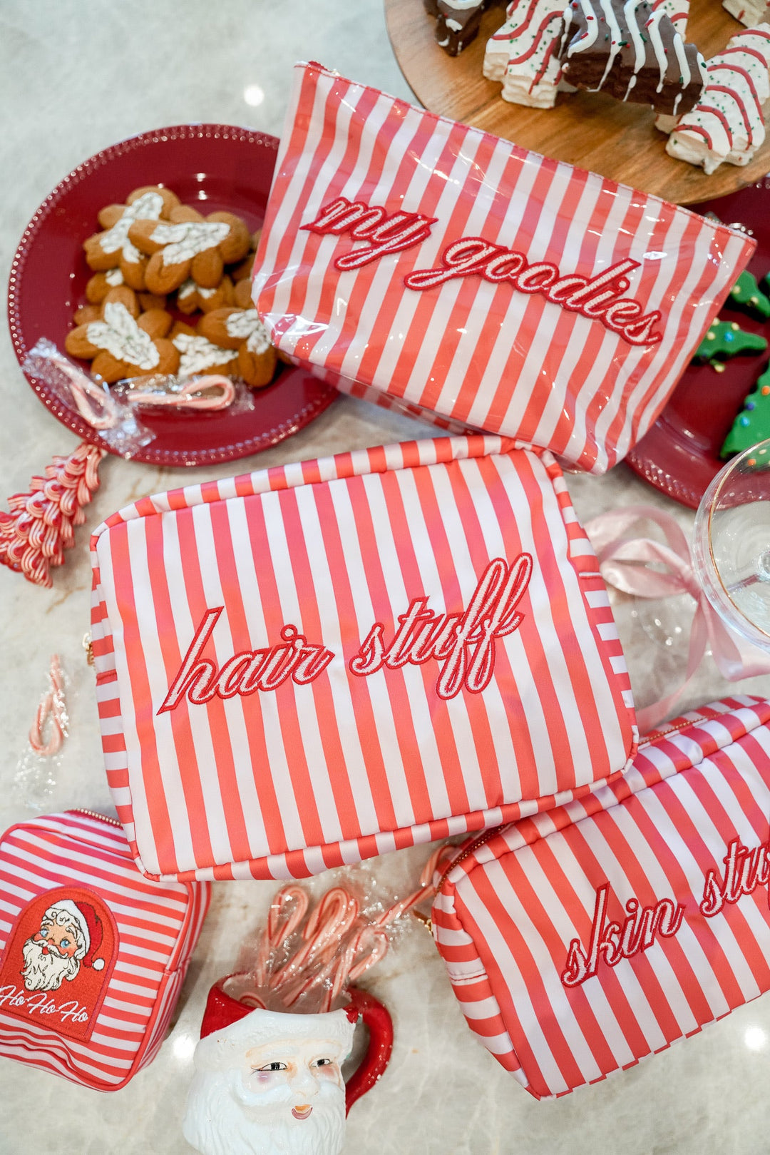 Hair Stuff - Pink & Red Stripes XL Bag