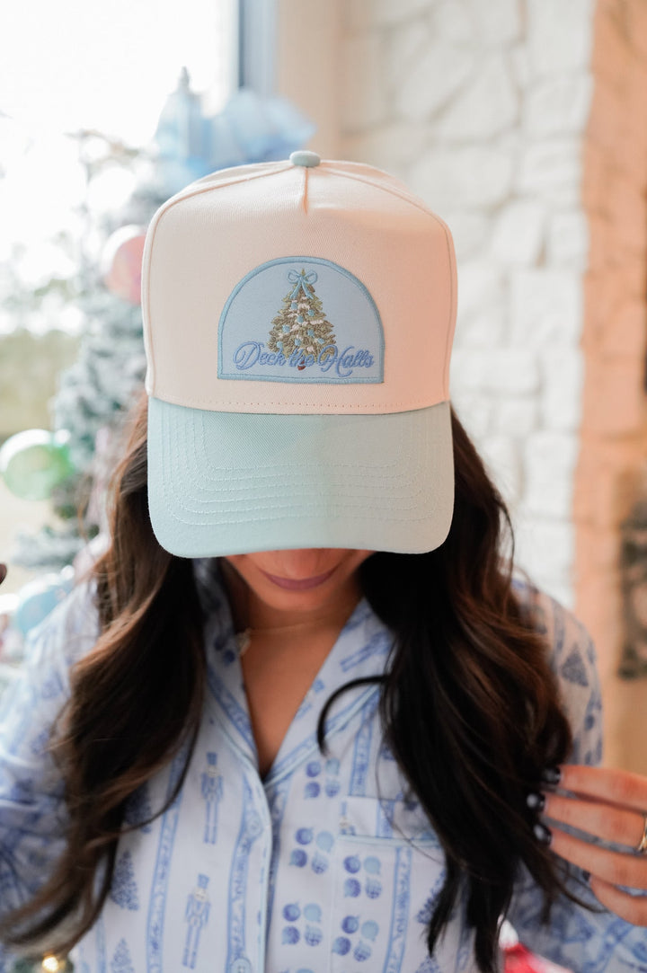 Deck the Halls - Baby Blue Vintage Trucker Hat