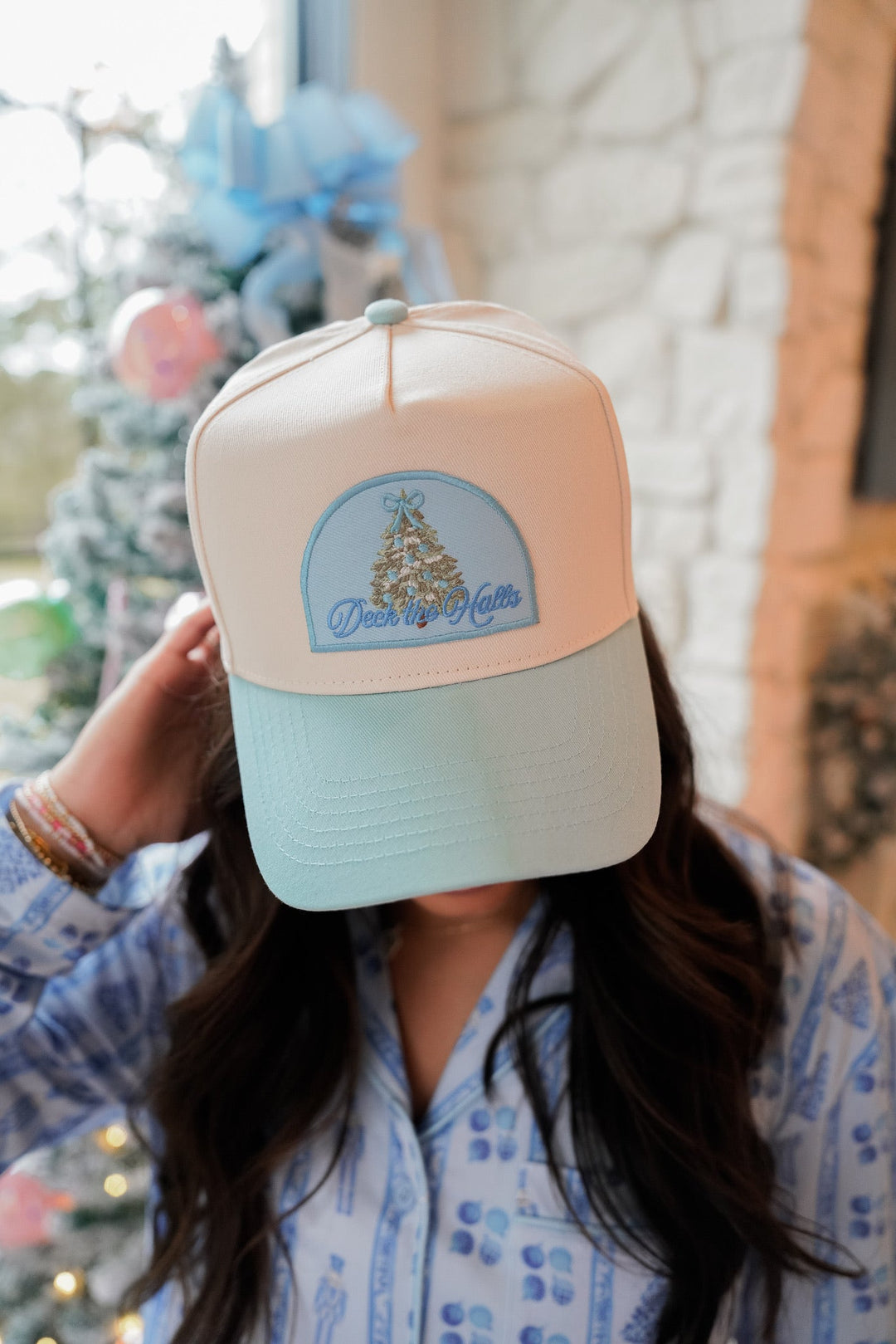Deck the Halls - Baby Blue Vintage Trucker Hat