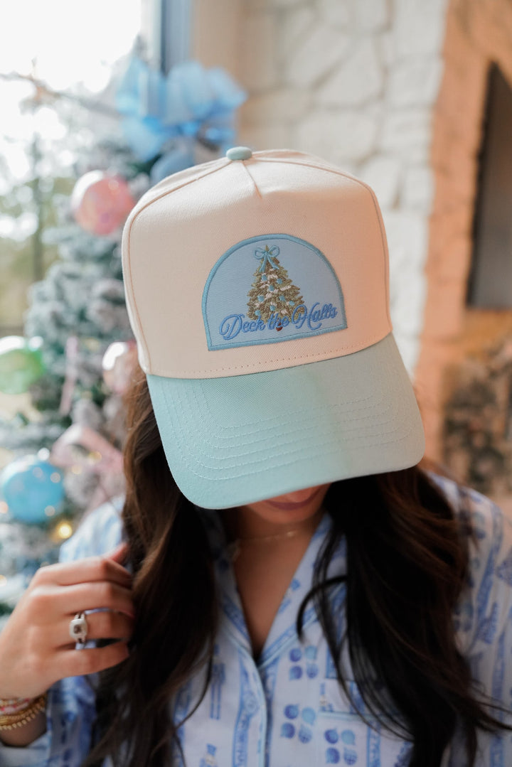 Deck the Halls - Baby Blue Vintage Trucker Hat