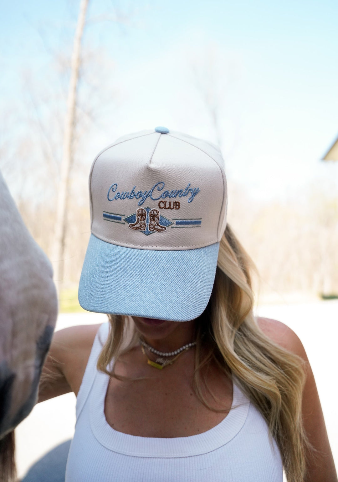 Cowboy Country Club - Denim Vintage Trucker Hat